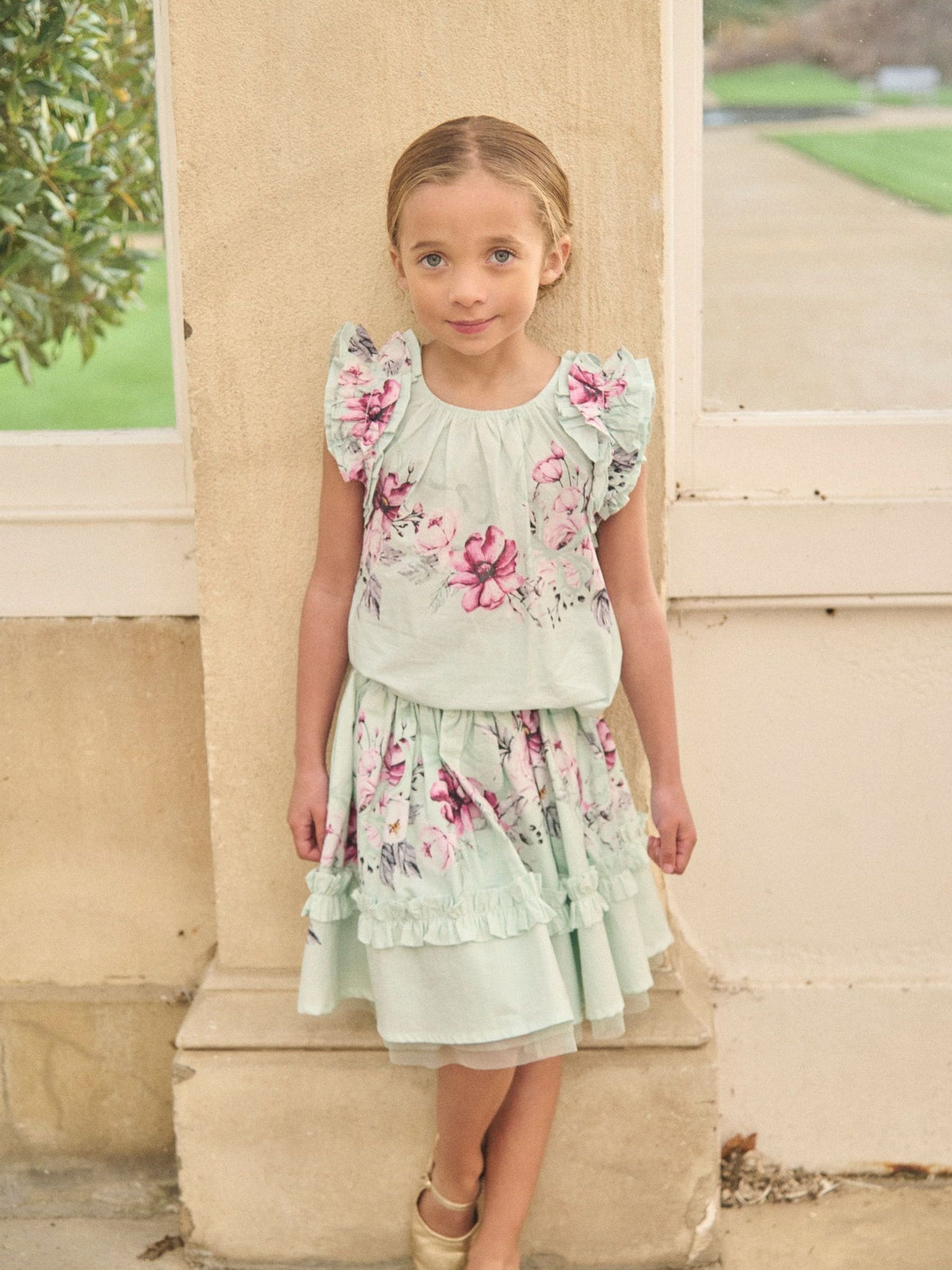 Dsiney Kidz - Angel & Rocket Green Nina Ruffle Shell Blouse image 3