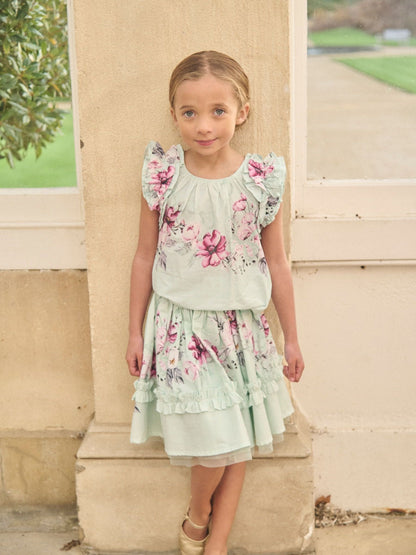 Dsiney Kidz - Angel & Rocket Green Nina Ruffle Shell Blouse image 3