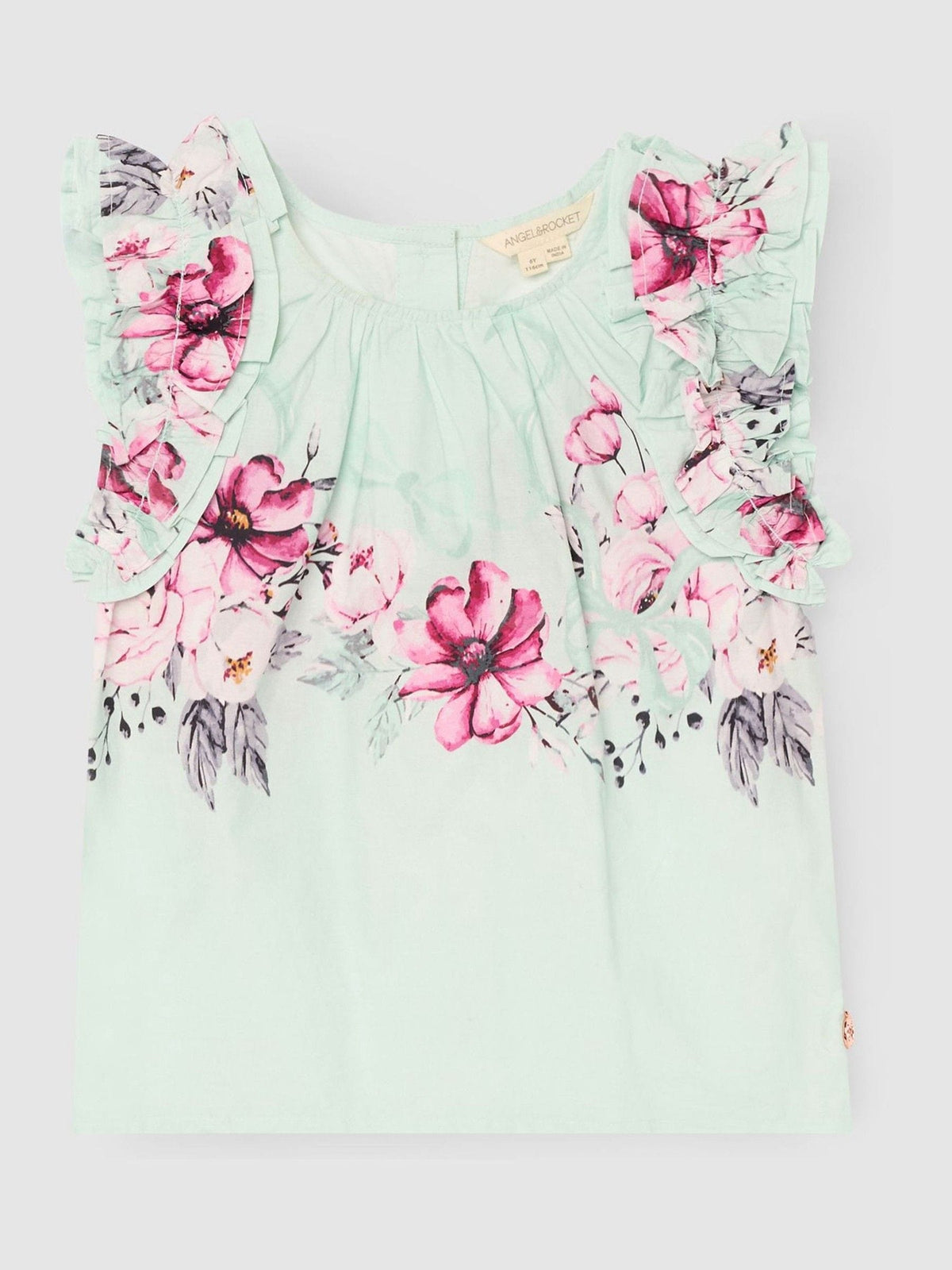 Dsiney Kidz - Angel & Rocket Green Nina Ruffle Shell Blouse image 4