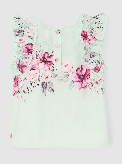 Dsiney Kidz - Angel & Rocket Green Nina Ruffle Shell Blouse image 5