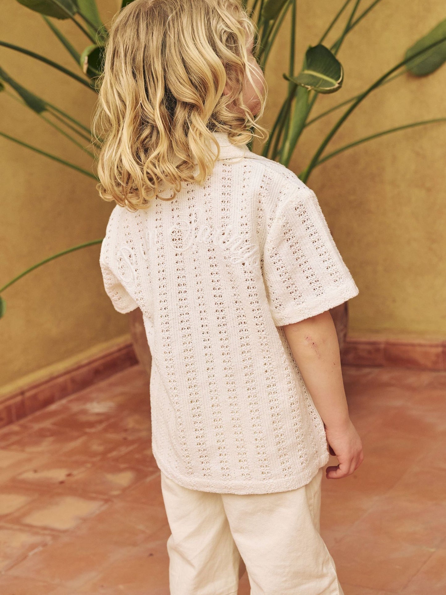 Dsiney Kidz - Angel & Rocket Cream Bradley Crochet Embroidered Shirt image 2