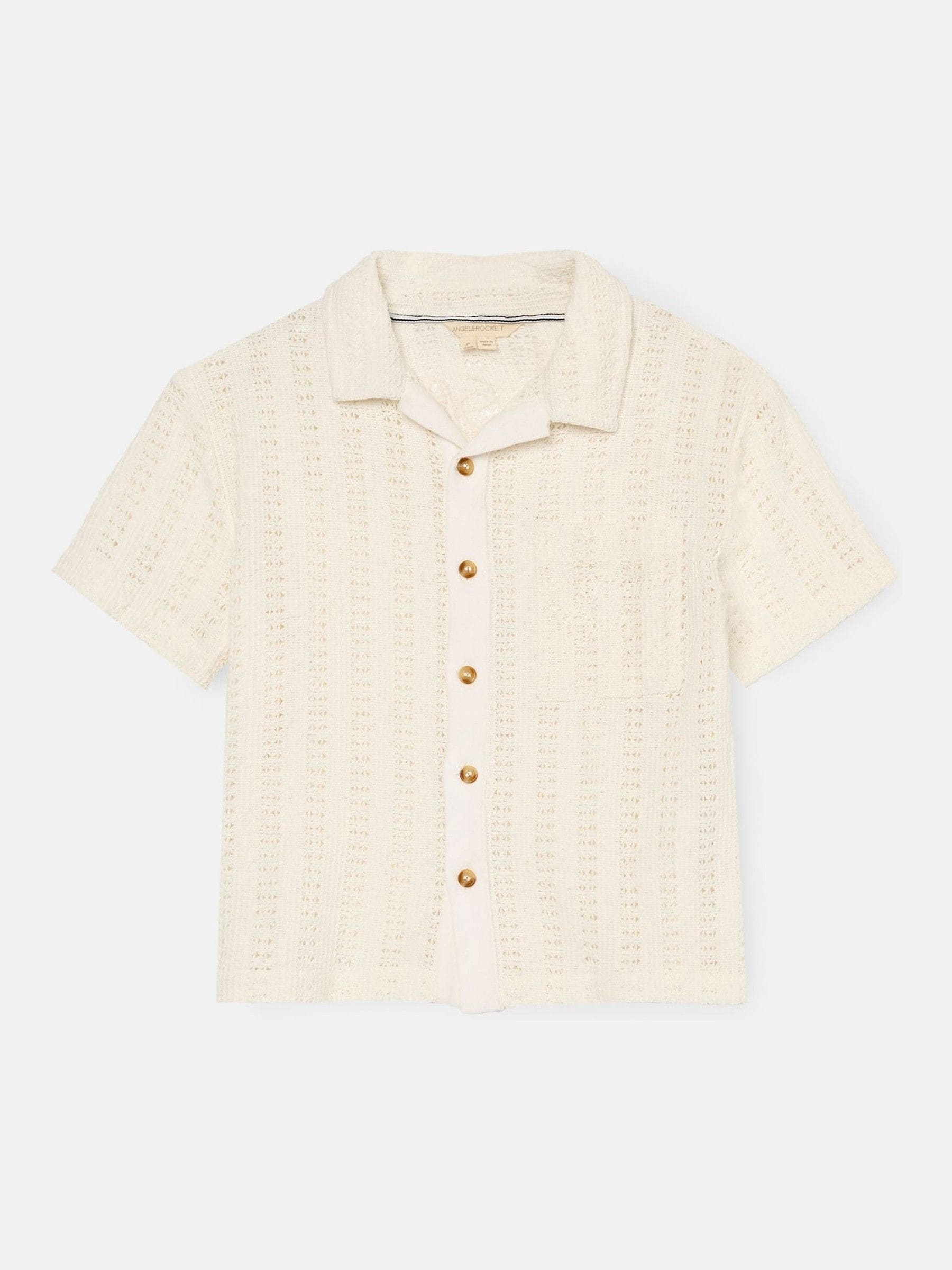 Dsiney Kidz - Angel & Rocket Cream Bradley Crochet Embroidered Shirt image 4