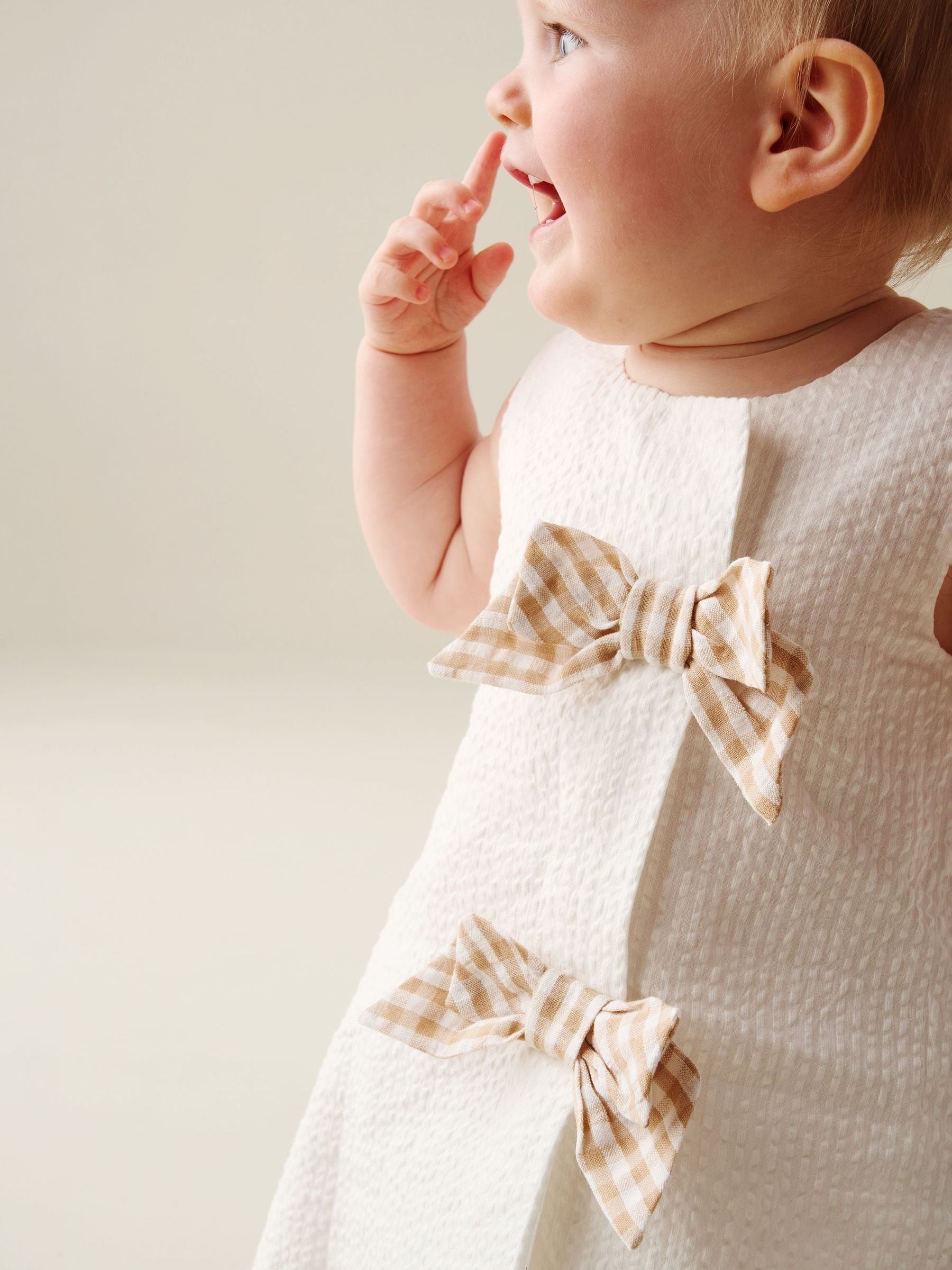 Angel & Rocket Natural Daphne Gingham Bow Bloomer Dress image 2