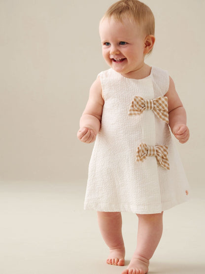 Angel & Rocket Natural Daphne Gingham Bow Bloomer Dress image 3