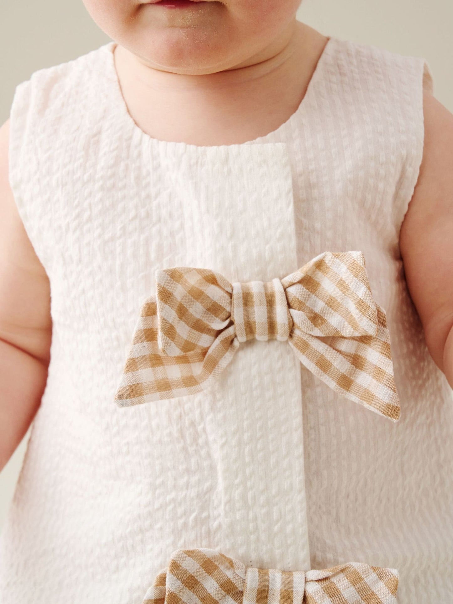 Angel & Rocket Natural Daphne Gingham Bow Bloomer Dress image 5