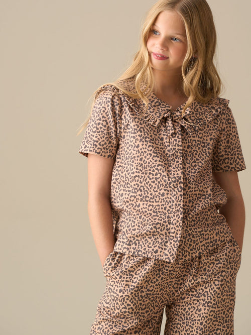 Dsiney Kidz - Angel & Rocket Animal Erika Leopard Collared Tie Blouse image 1