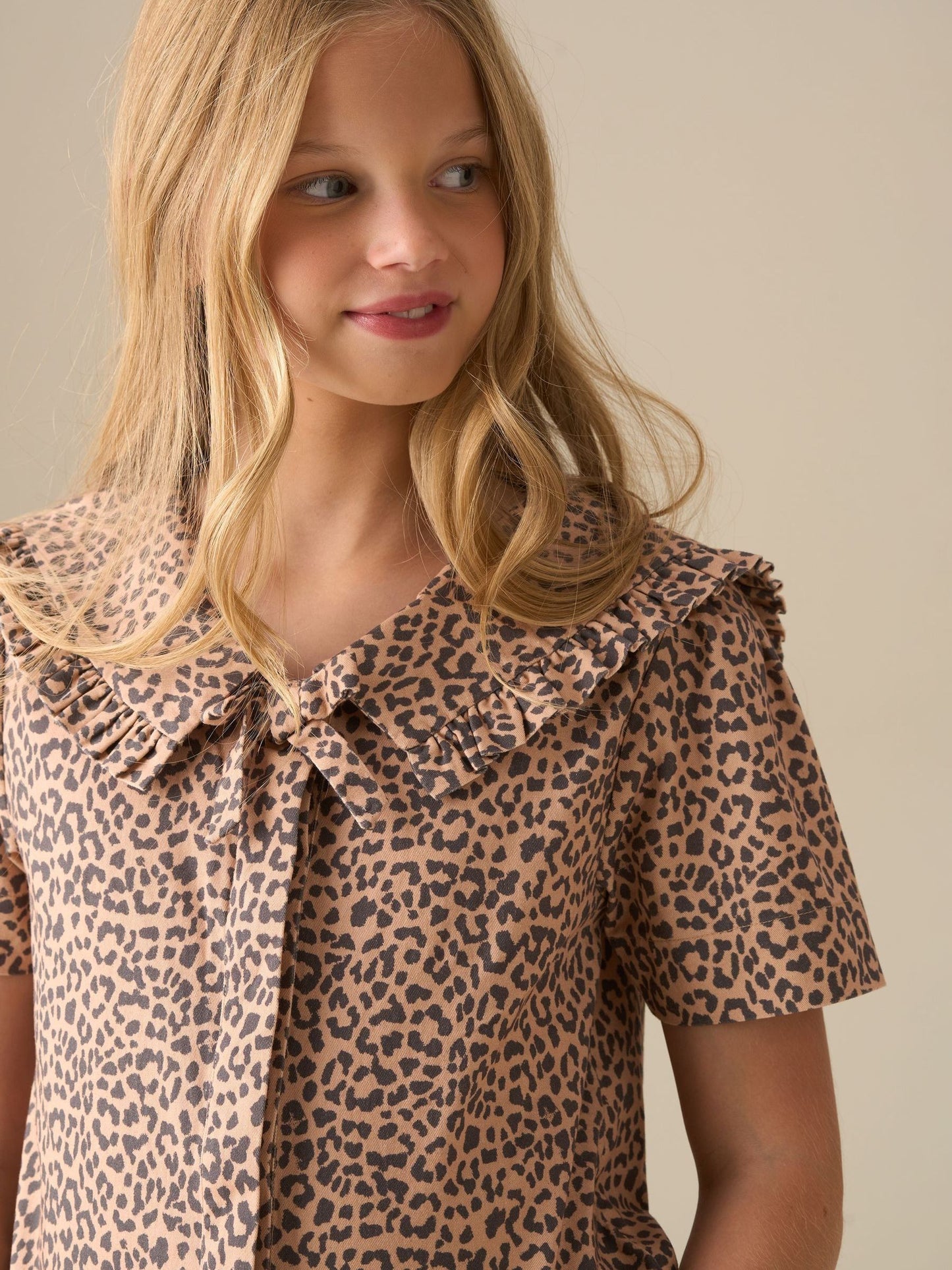 Dsiney Kidz - Angel & Rocket Animal Erika Leopard Collared Tie Blouse image 3