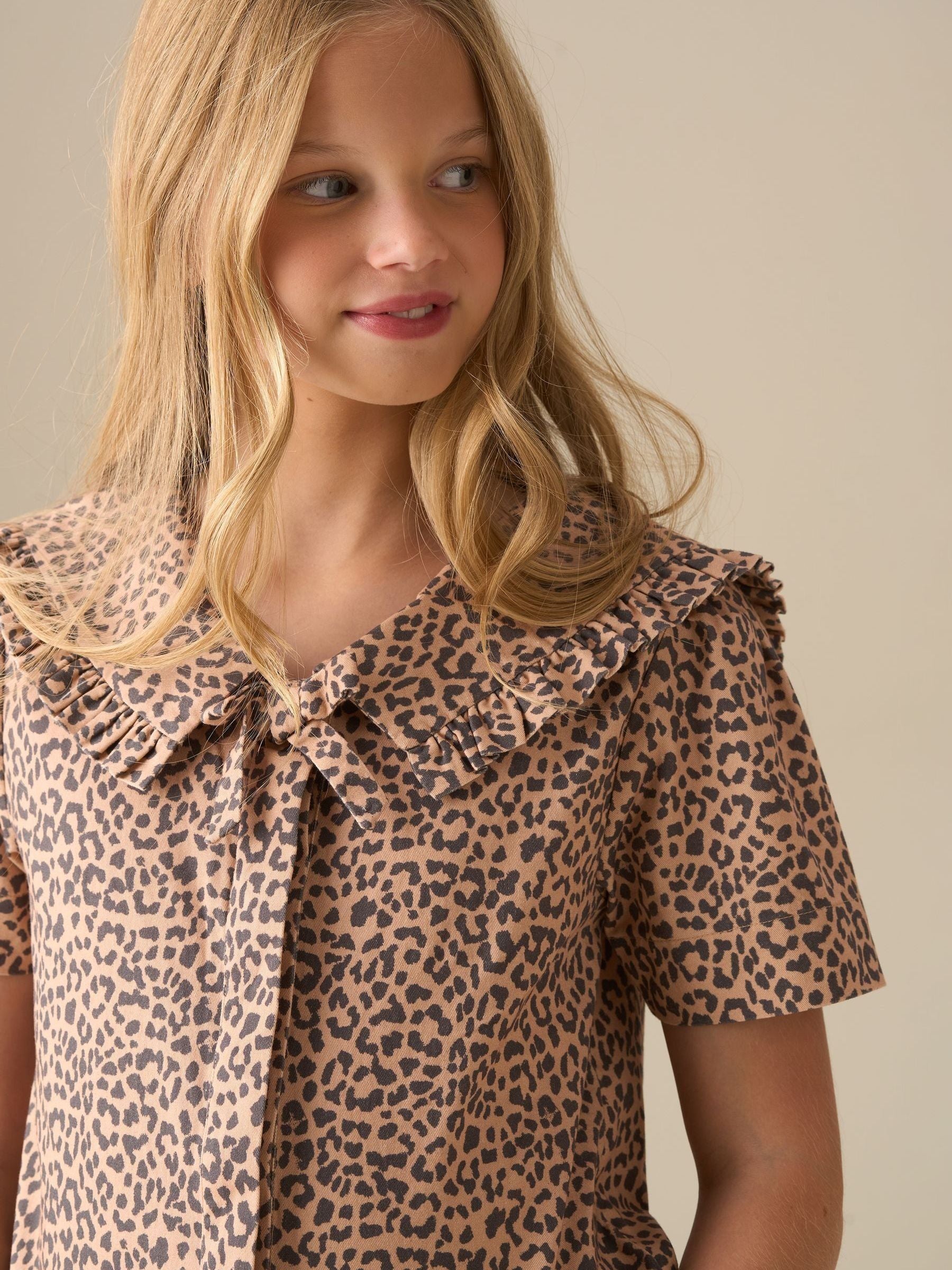 Dsiney Kidz - Angel & Rocket Animal Erika Leopard Collared Tie Blouse image 3
