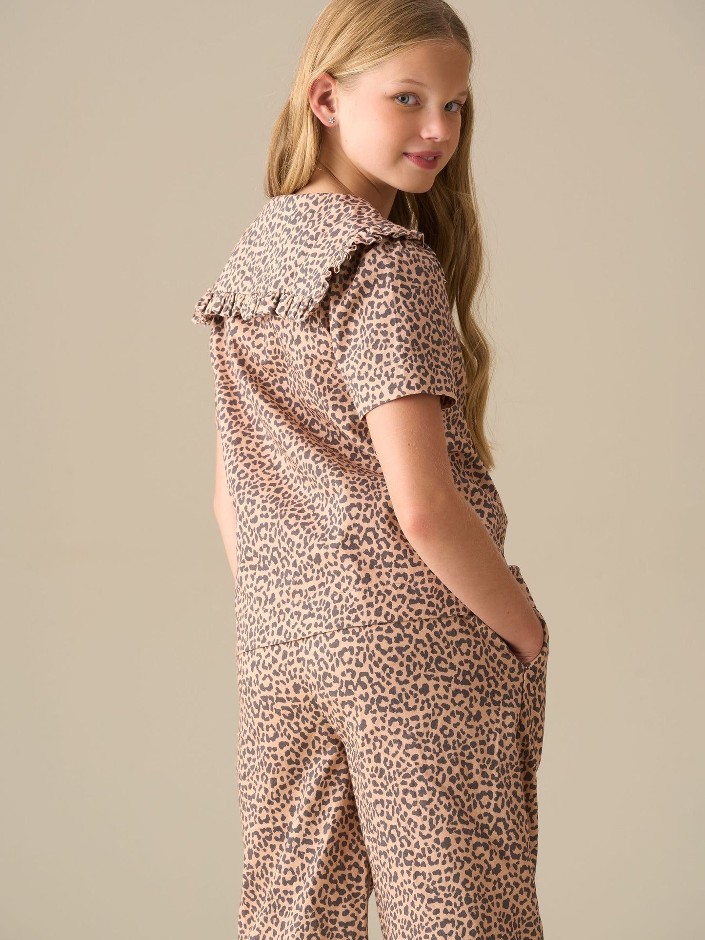 Dsiney Kidz - Angel & Rocket Animal Erika Leopard Collared Tie Blouse image 4