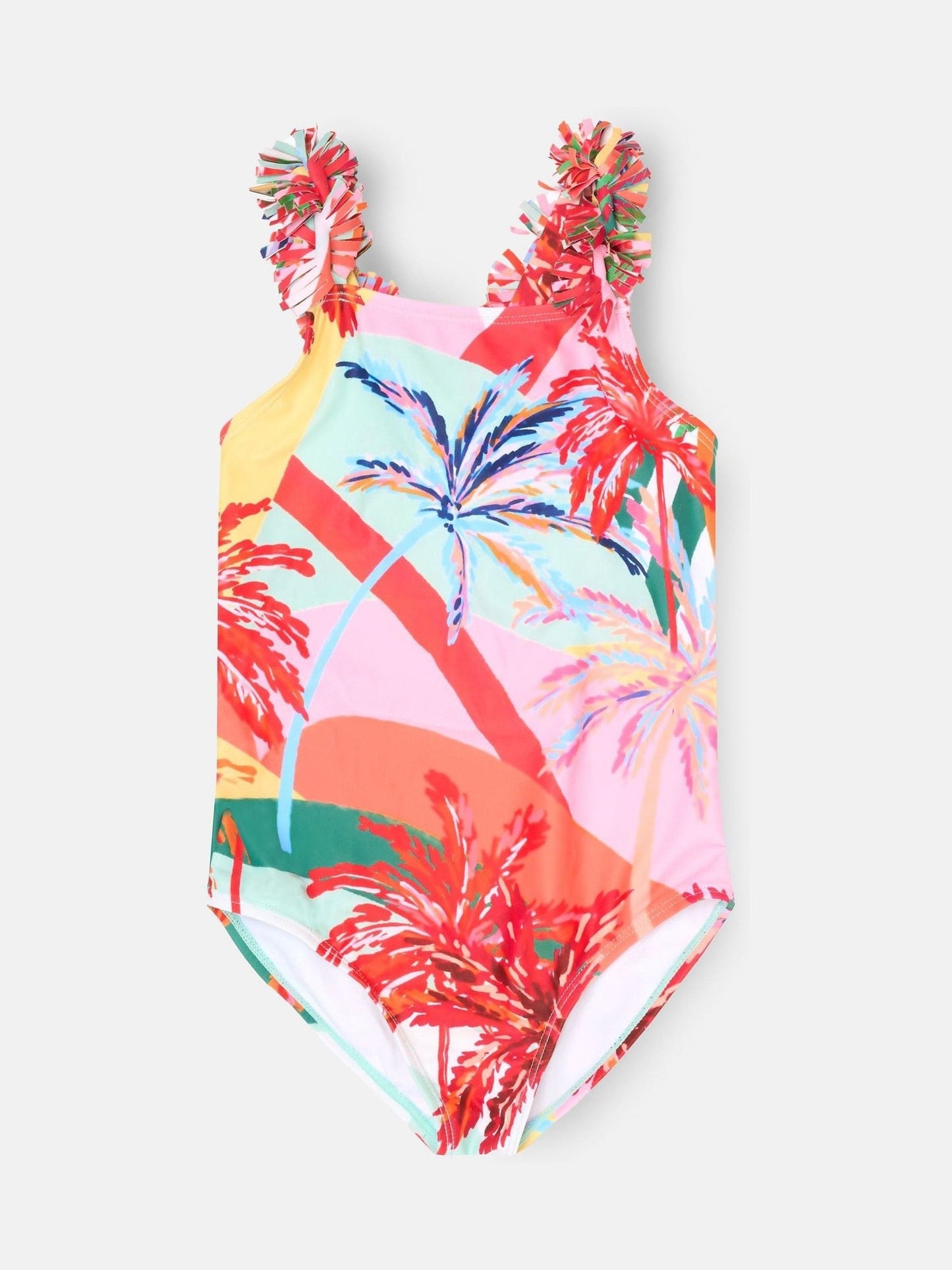 Dsiney Kidz - Angel & Rocket Pink Essie Palm Print Frill Strap Swimsuit image 3