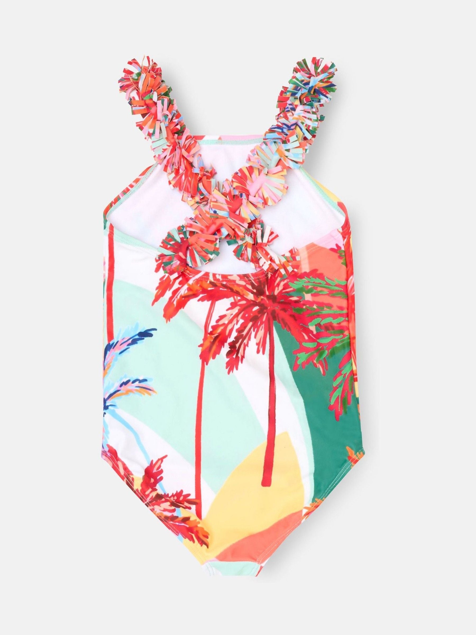 Dsiney Kidz - Angel & Rocket Pink Essie Palm Print Frill Strap Swimsuit image 4
