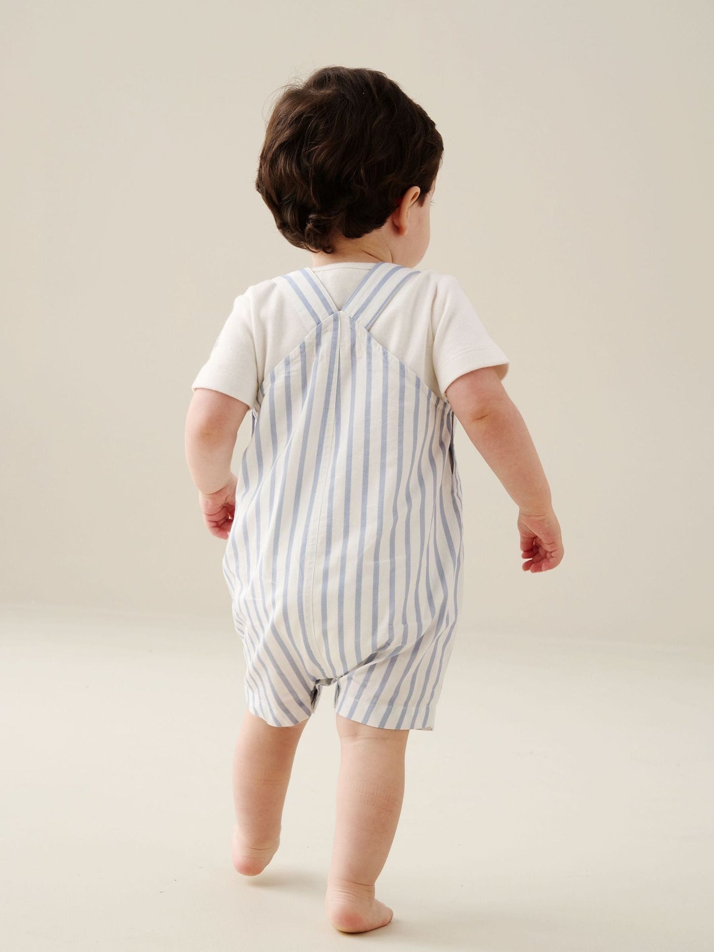 Angel & Rocket Blue Ron Stripe Dungaree And Bodysuit Set image 5