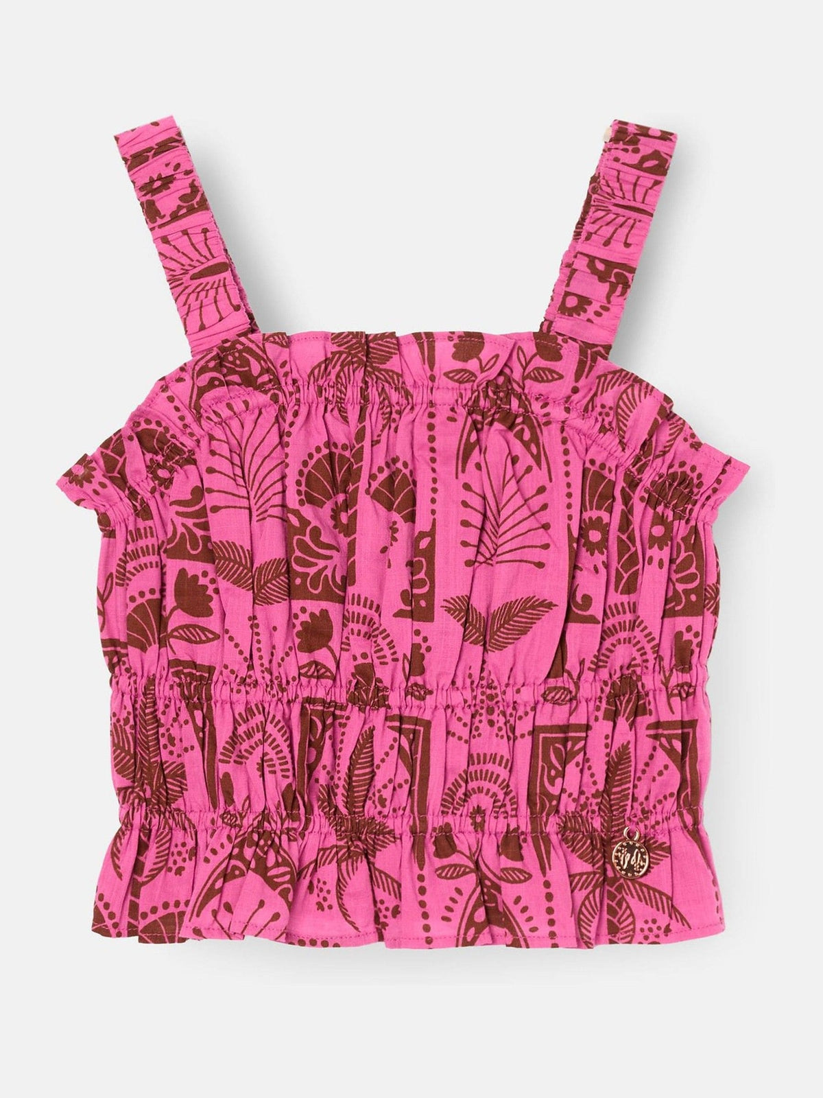 Dsiney Kidz - Angel & Rocket Pink Izzy Palm Print Top image 4
