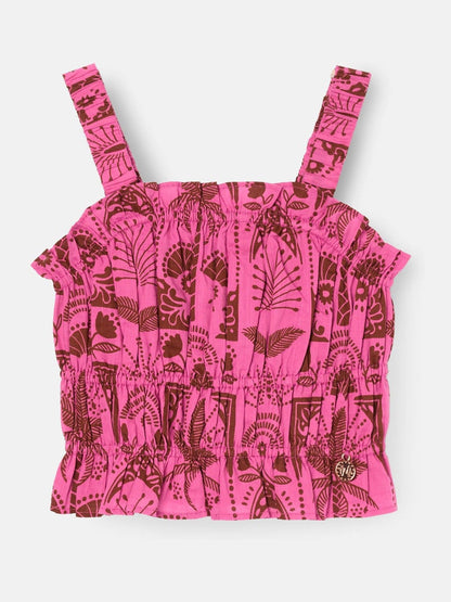 Dsiney Kidz - Angel & Rocket Pink Izzy Palm Print Top image 4