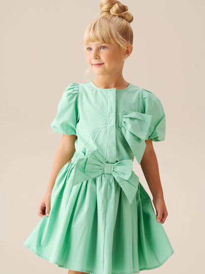 Dsiney Kidz - Angel & Rocket Green Roxie Bow Embellished Woven Blouse image 2