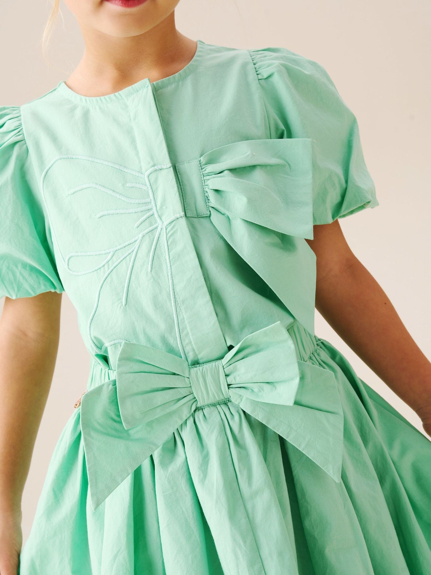 Dsiney Kidz - Angel & Rocket Green Roxie Bow Embellished Woven Blouse image 4