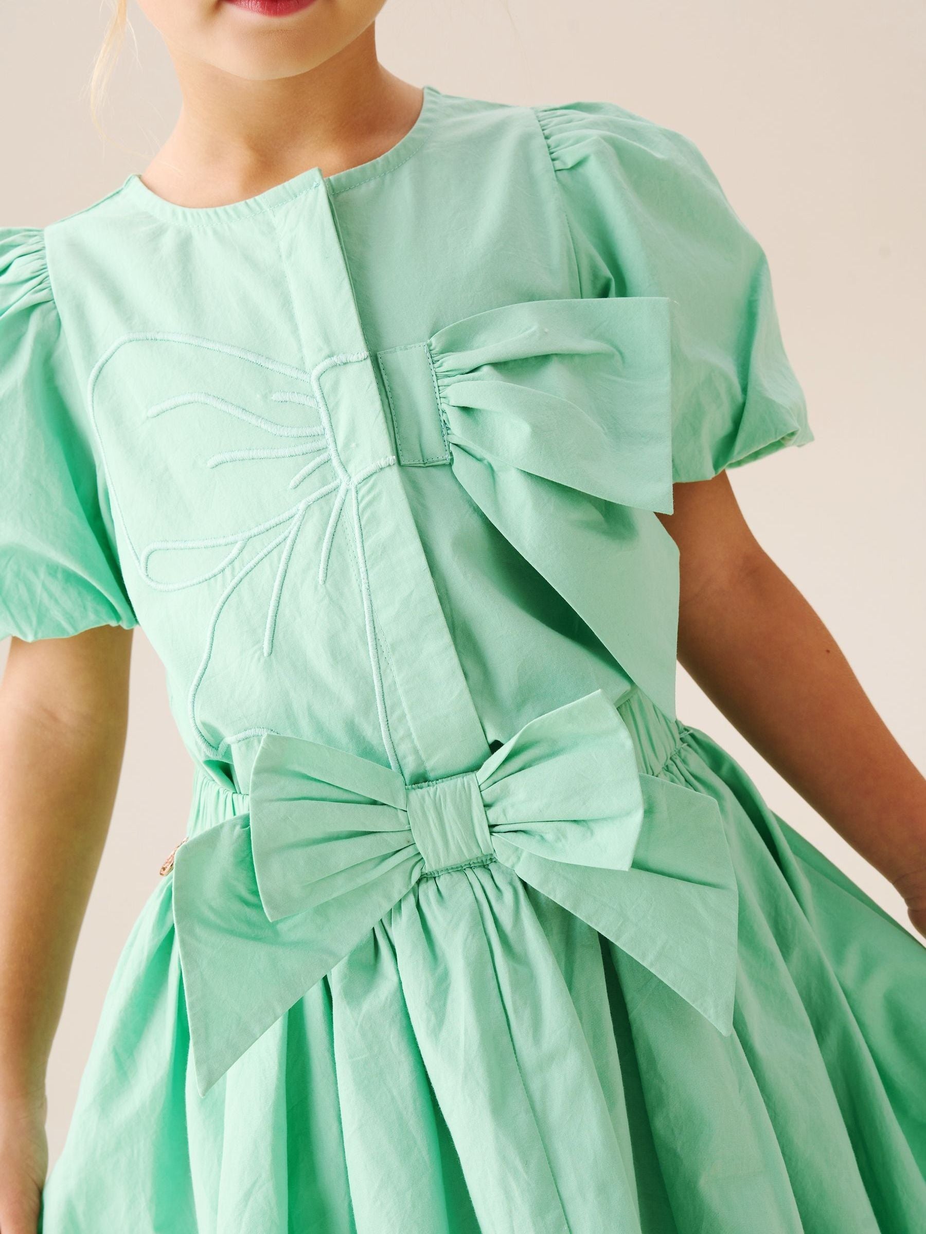 Dsiney Kidz - Angel & Rocket Green Roxie Bow Embellished Woven Blouse image 4