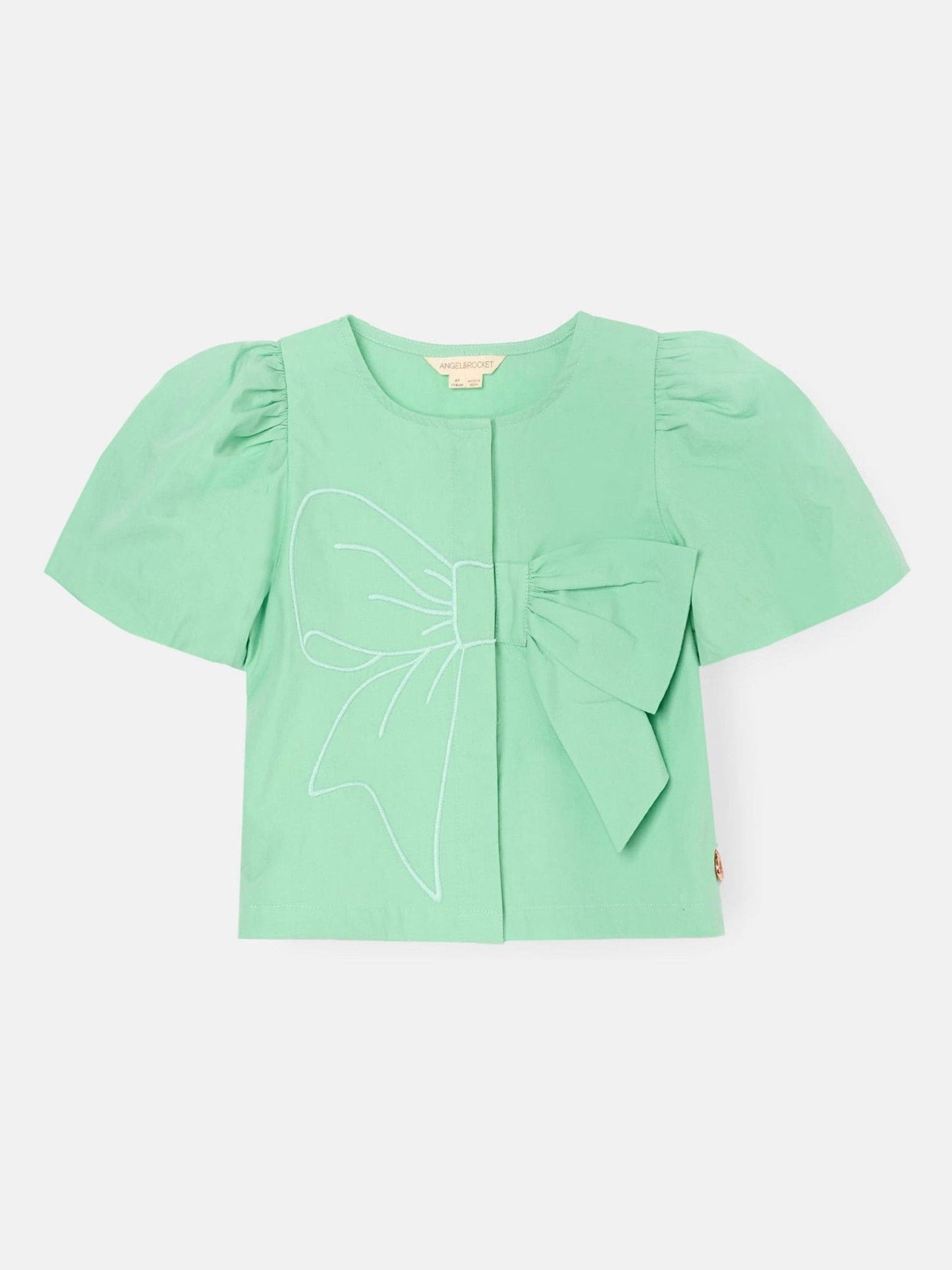 Dsiney Kidz - Angel & Rocket Green Roxie Bow Embellished Woven Blouse image 5