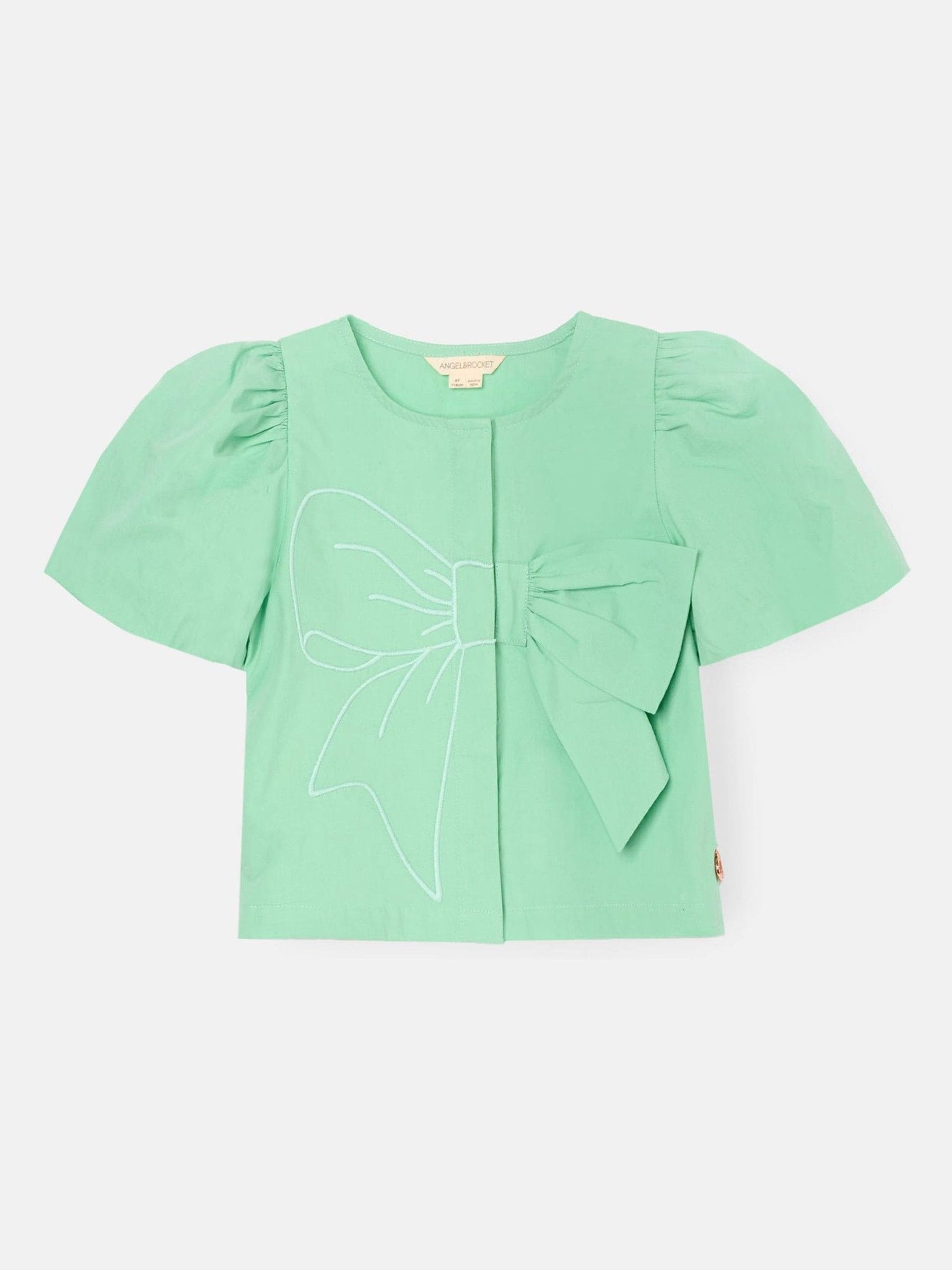 Dsiney Kidz - Angel & Rocket Green Roxie Bow Embellished Woven Blouse image 5
