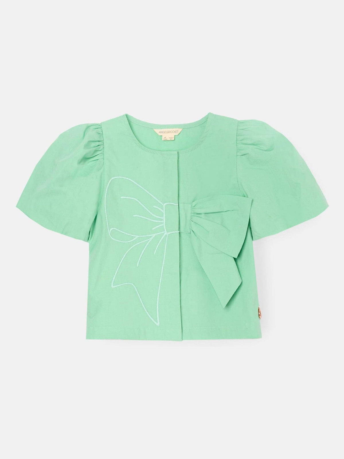 Dsiney Kidz - Angel & Rocket Green Roxie Bow Embellished Woven Blouse image 5
