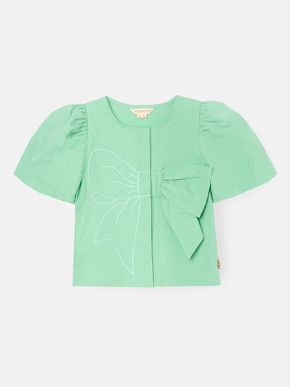 Dsiney Kidz - Angel & Rocket Green Roxie Bow Embellished Woven Blouse image 5