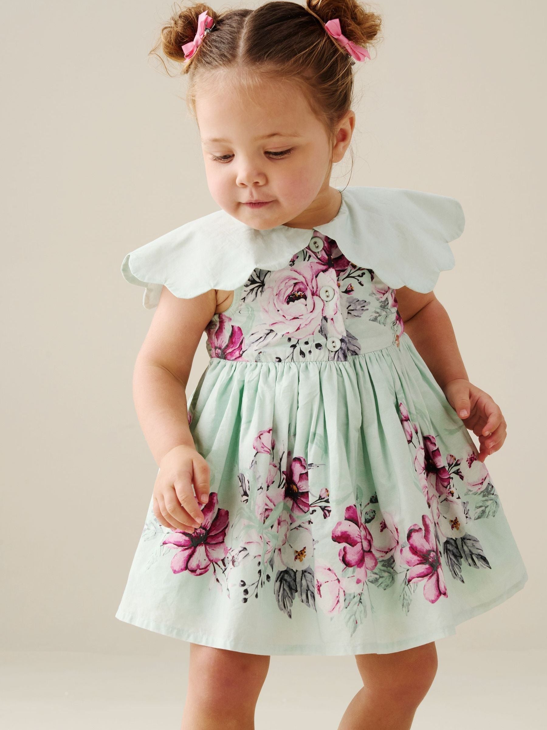 Angel & Rocket Green Sybil Scalloped Collar Dress image 4