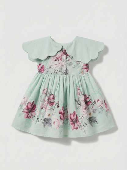 Angel & Rocket Green Sybil Scalloped Collar Dress image 6
