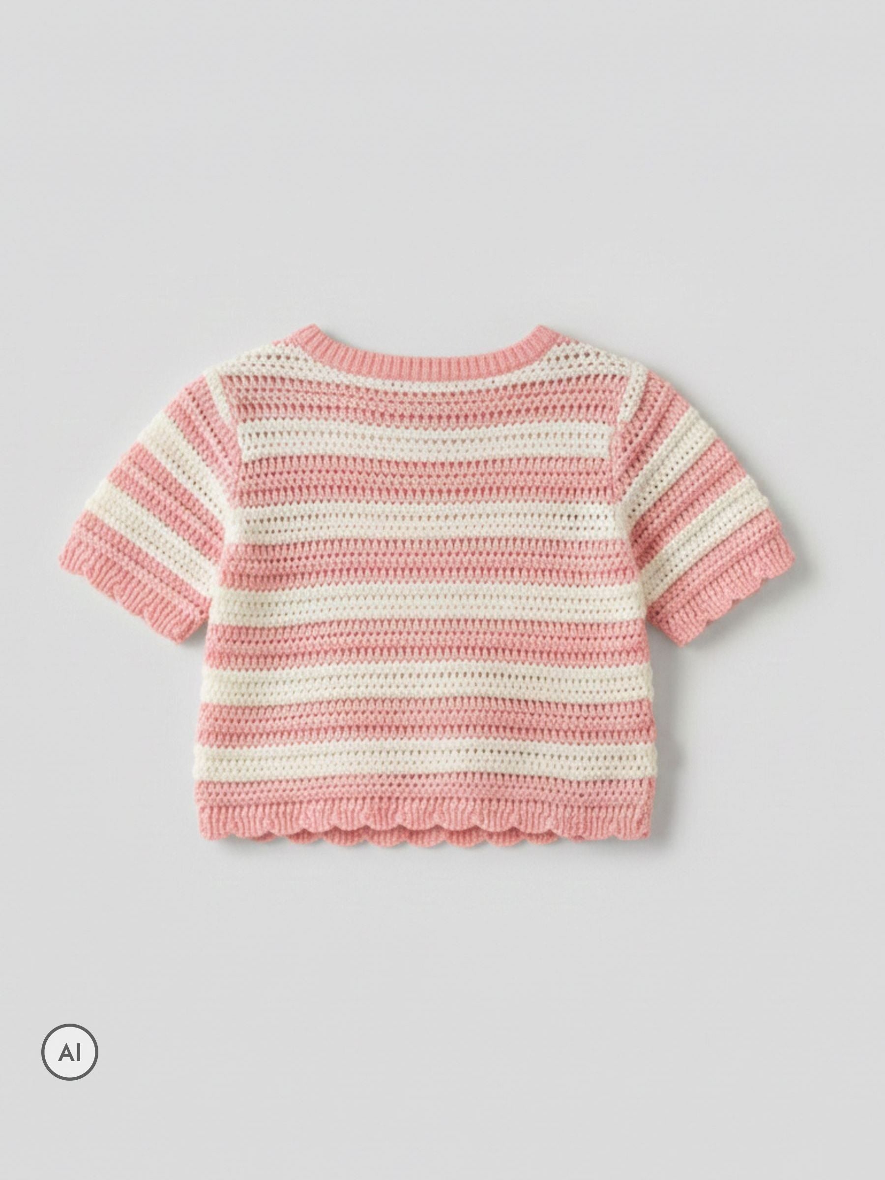 Dsiney Kidz - Angel & Rocket Pink Meg Embroidered Heart Stripe Knit Top image 6