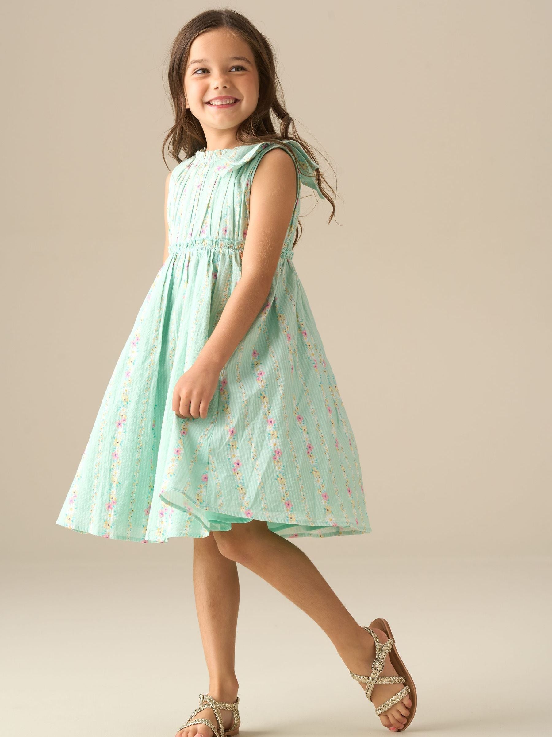 Angel & Rocket Green Gianna Floral Stripe Dress image 2
