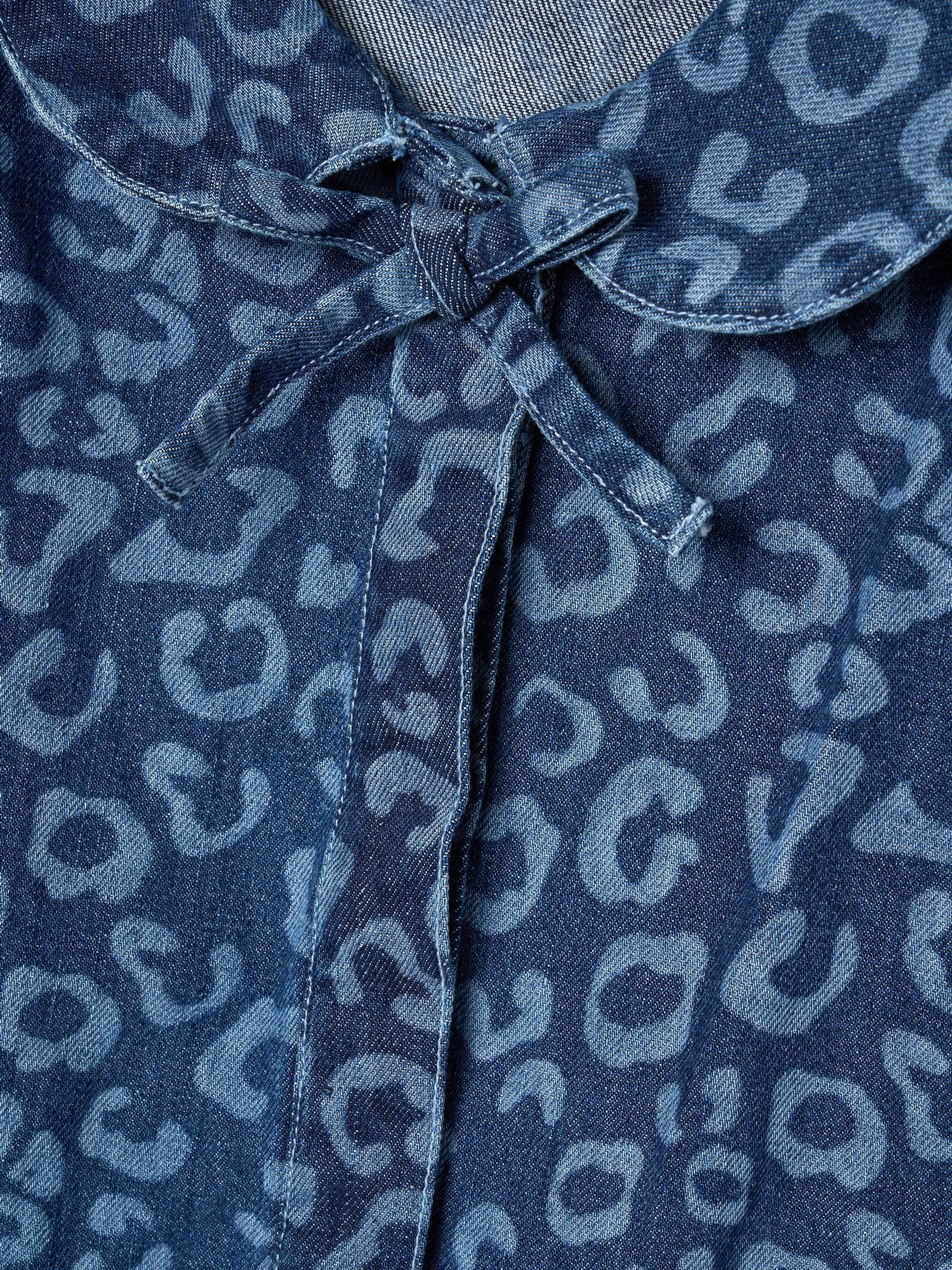 Angel & Rocket Blue Saoirse Leopard Denim Collared Dress image 8