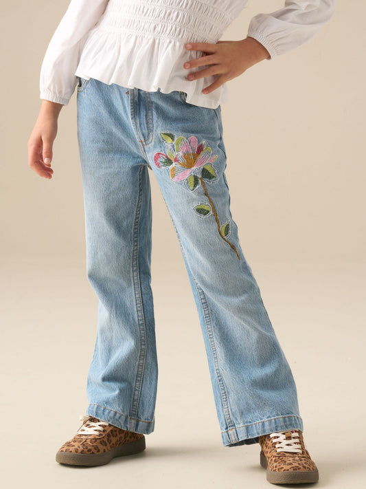 Dsiney Kidz - Angel & Rocket Blue Millie Embroidered Flared Denim Jeans image 1