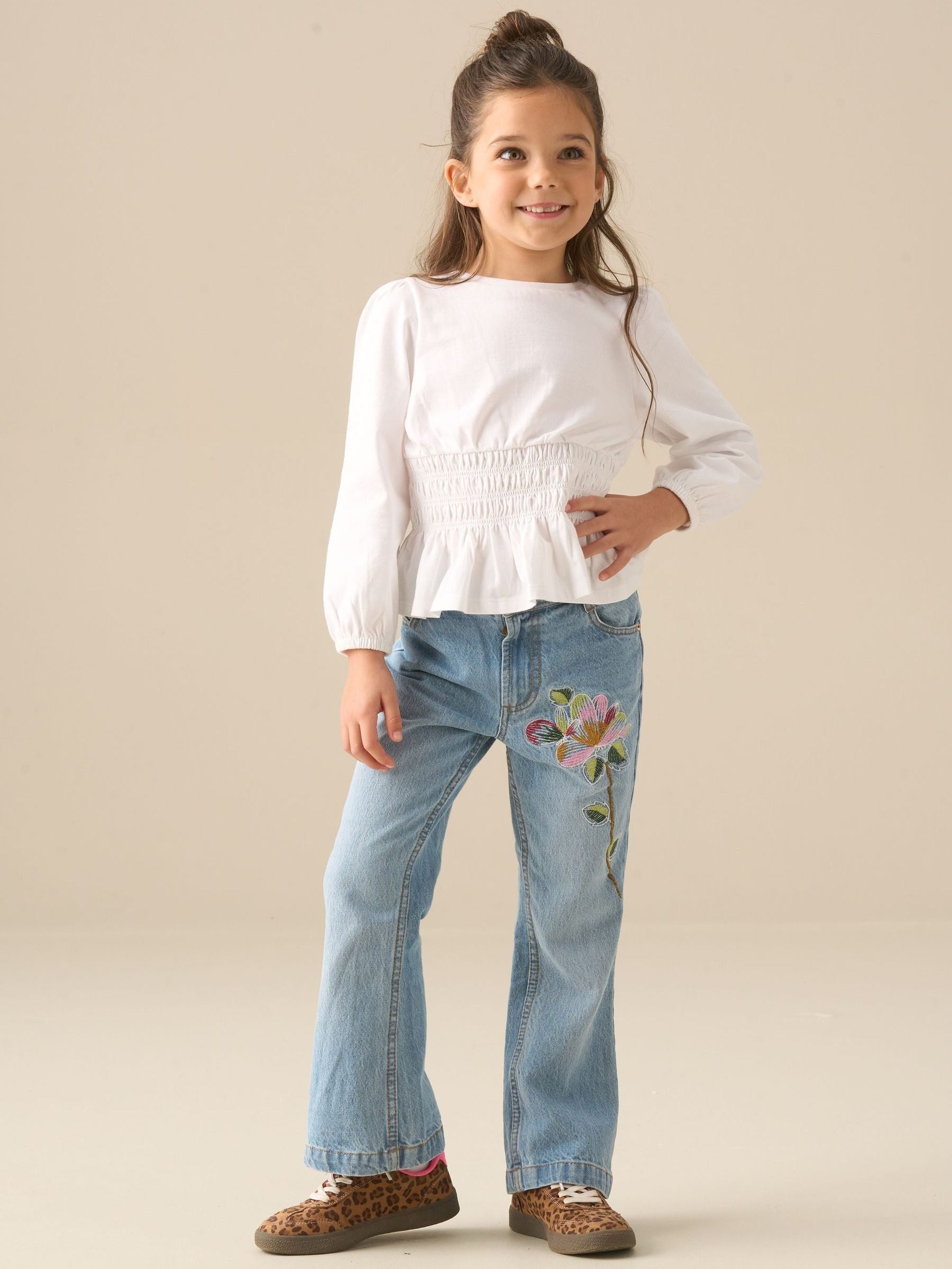 Dsiney Kidz - Angel & Rocket Blue Millie Embroidered Flared Denim Jeans image 3