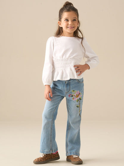 Dsiney Kidz - Angel & Rocket Blue Millie Embroidered Flared Denim Jeans image 3