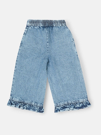 Dsiney Kidz - Angel & Rocket Blue Orla Blue Denim Frill Hem Trousers image 6