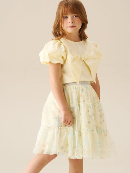 Dsiney Kidz - Angel & Rocket Yellow Tilly Bow Collar Puff Sleeve T-Shirt image 2