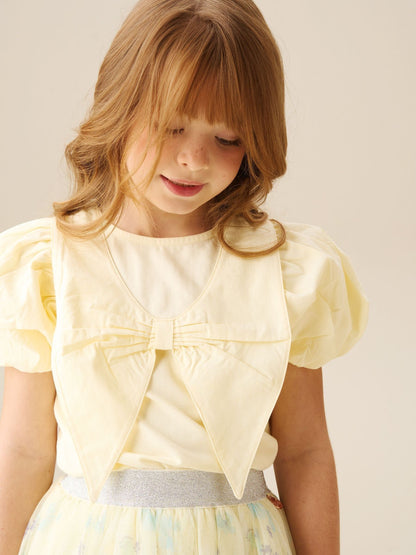 Dsiney Kidz - Angel & Rocket Yellow Tilly Bow Collar Puff Sleeve T-Shirt image 3