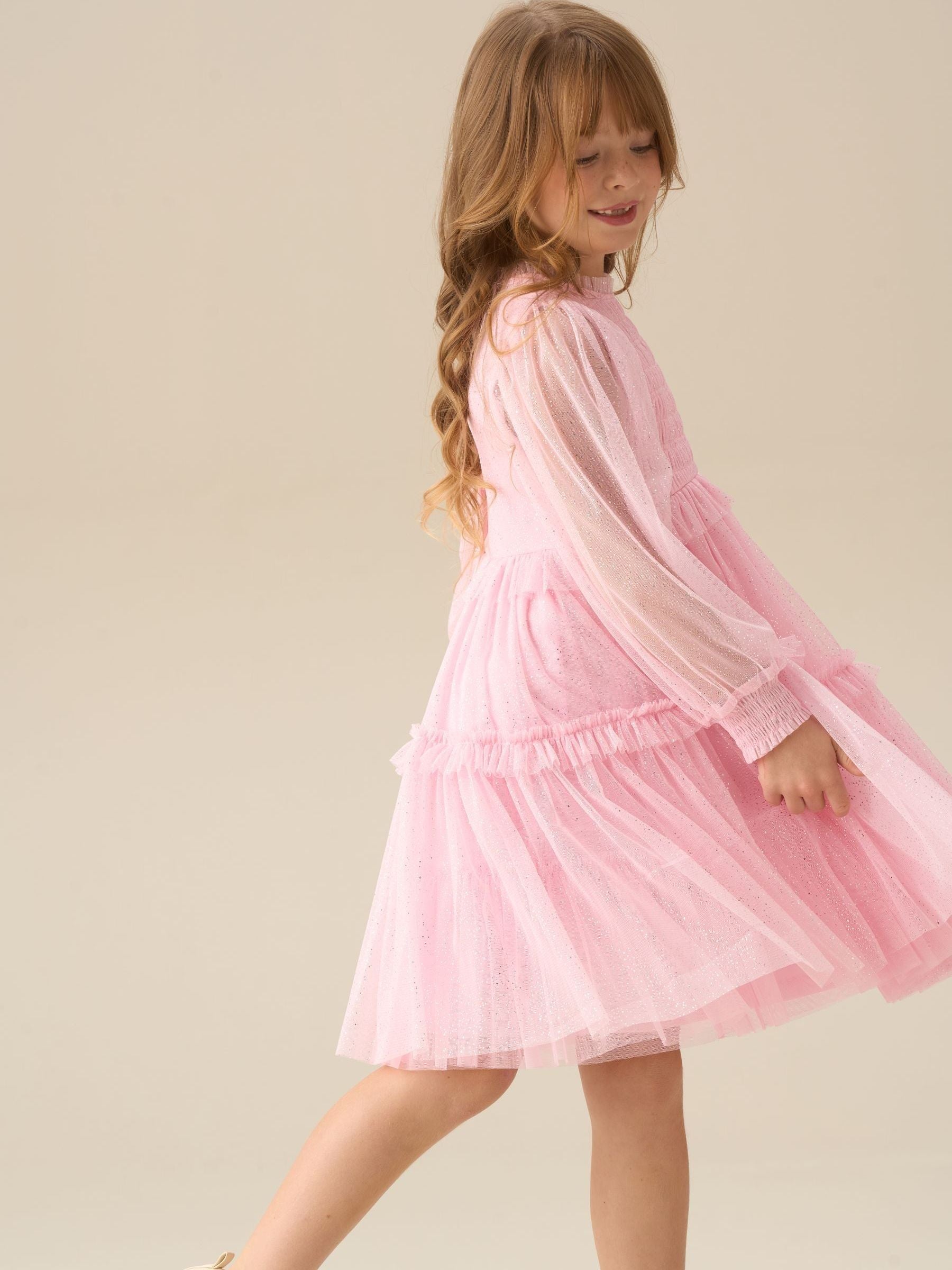 Angel & Rocket Pink Willow Ivory Balloon Sleeve Boho Dress image 2