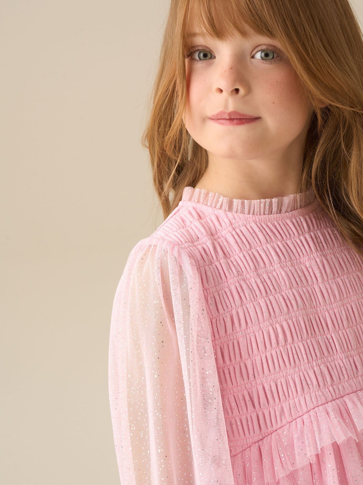 Angel & Rocket Pink Willow Ivory Balloon Sleeve Boho Dress image 3