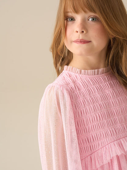 Angel & Rocket Pink Willow Ivory Balloon Sleeve Boho Dress image 3