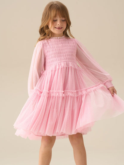 Angel & Rocket Pink Willow Ivory Balloon Sleeve Boho Dress image 4