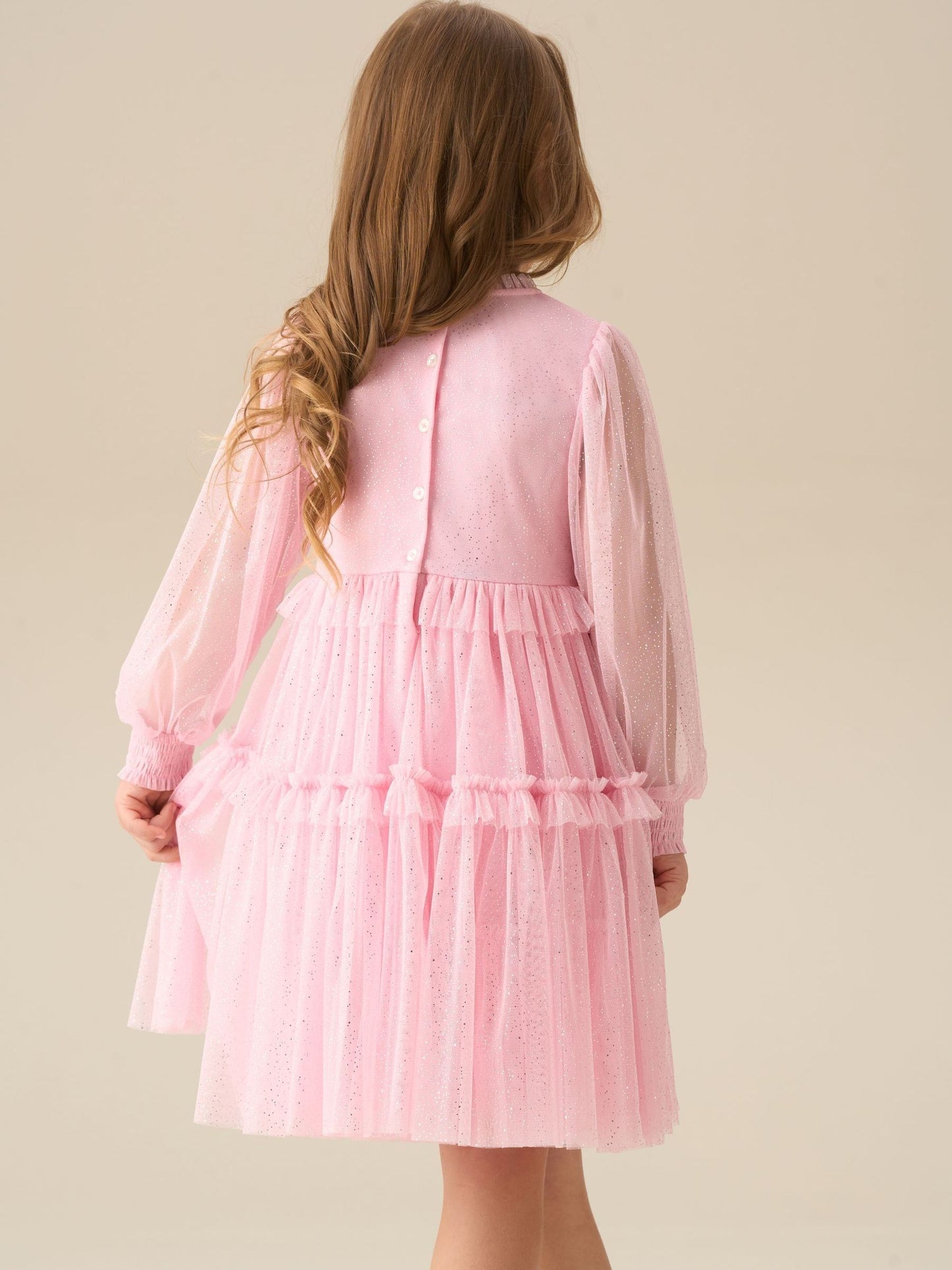 Angel & Rocket Pink Willow Ivory Balloon Sleeve Boho Dress image 5