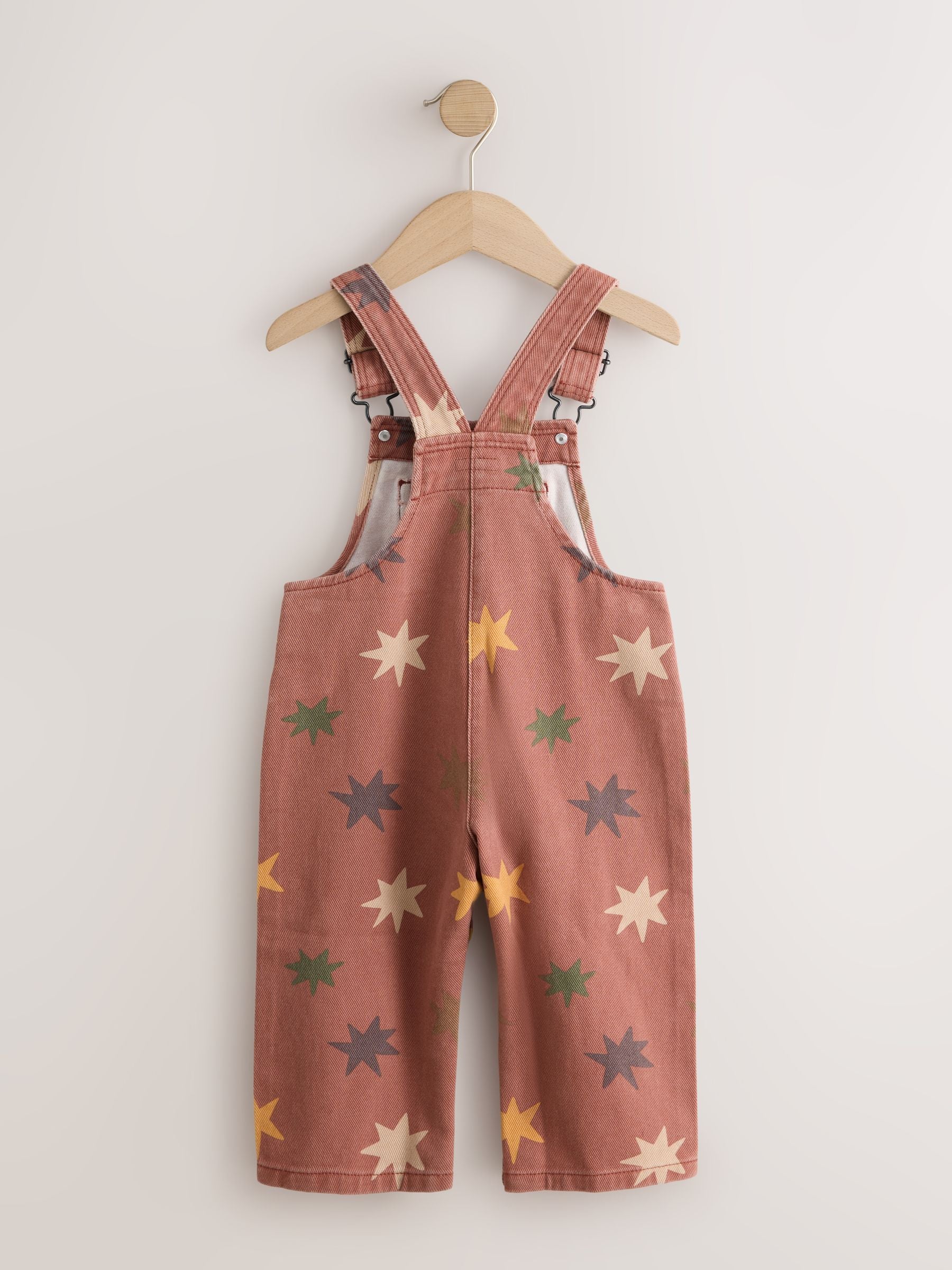 Rust Red Star Print Dungarees (3mths-7yrs) image 6