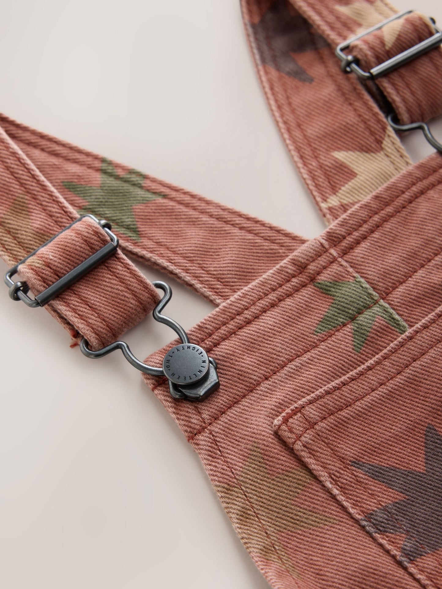 Rust Red Star Print Dungarees (3mths-7yrs) image 7