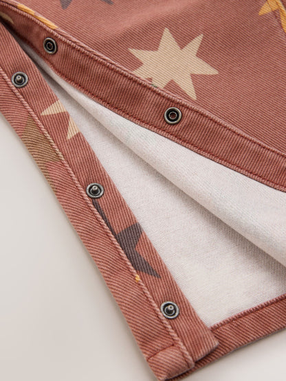 Rust Red Star Print Dungarees (3mths-7yrs) image 8