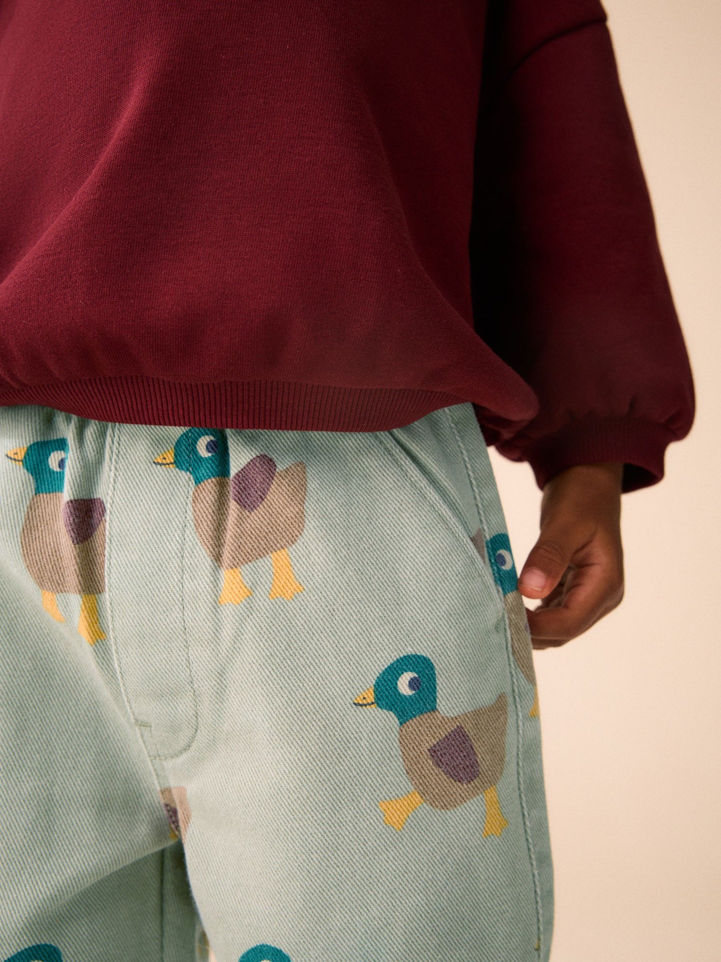 Green Duck Pull On Wide Trousers (3mths-7yrs) image 4