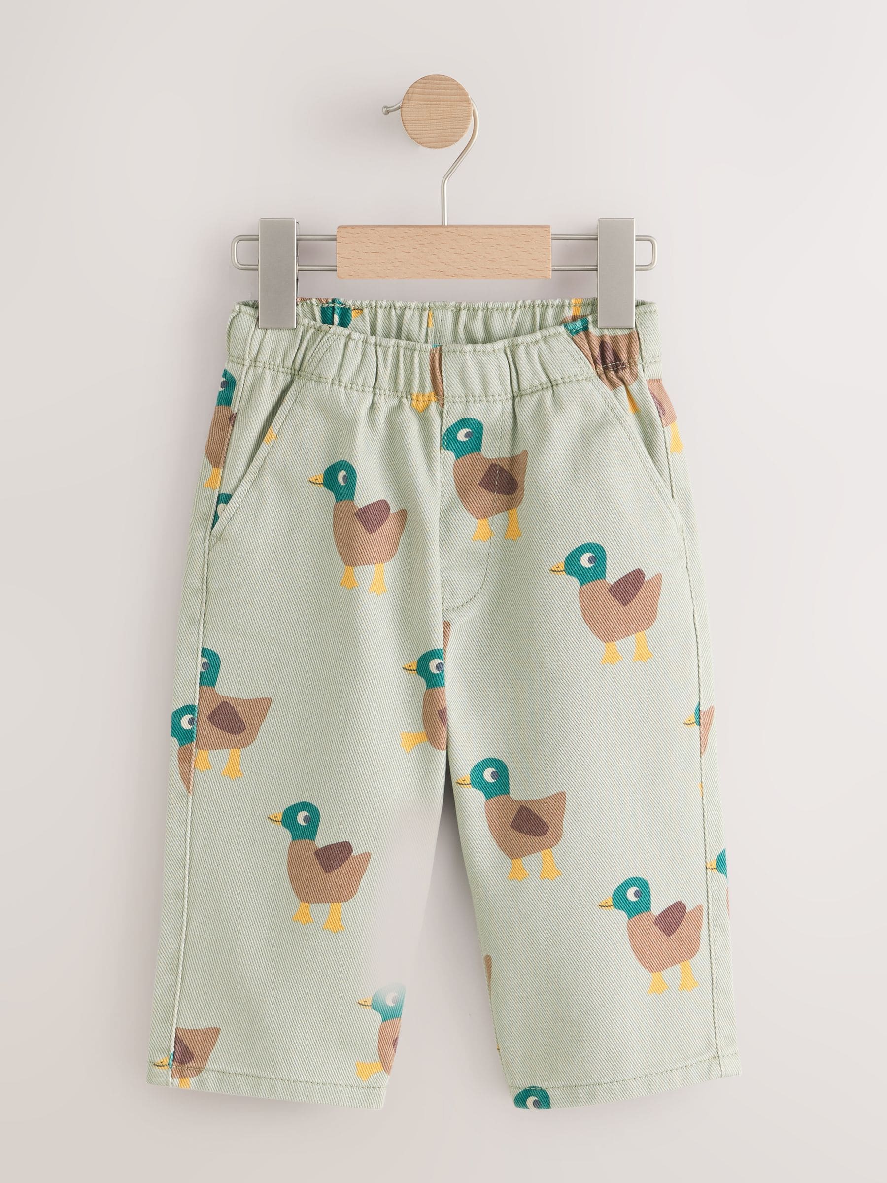 Green Duck Pull On Wide Trousers (3mths-7yrs) image 5