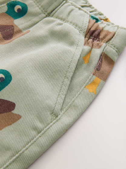 Green Duck Pull On Wide Trousers (3mths-7yrs) image 7