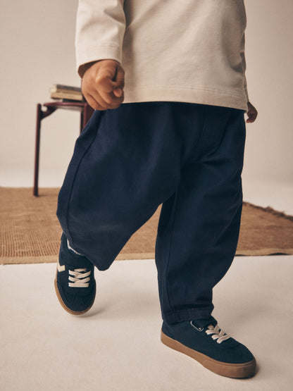 Navy Barrel Pull On Trousers (3mths-7yrs) image 1
