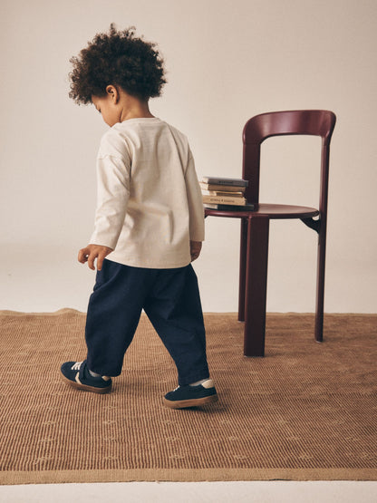 Navy Barrel Pull On Trousers (3mths-7yrs) image 3