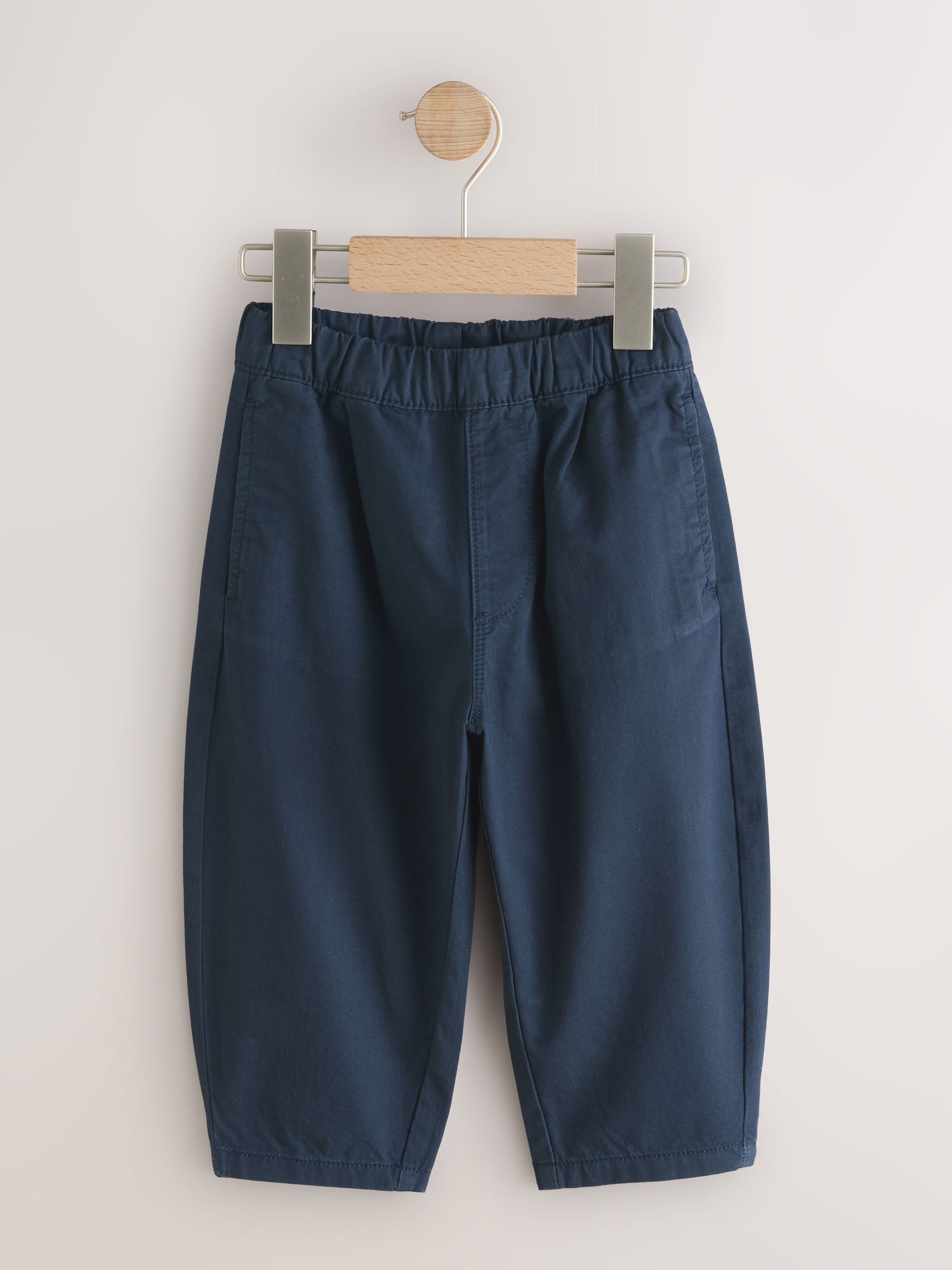 Navy Barrel Pull On Trousers (3mths-7yrs) image 4